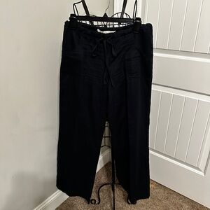 Max Studio - Women's linen trouser - Navy - Size Small